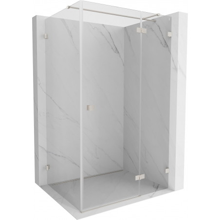 Mexen Lunar T desna preklopna tuš kabina 125 x 90 cm, prozirna, brušeni nikal - 834T-125-090-97-00-P