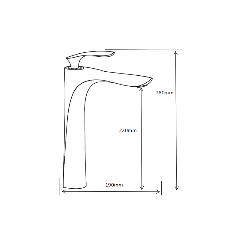 Mexen Lily rubinetto alto per lavabo, dorato - 73610-50