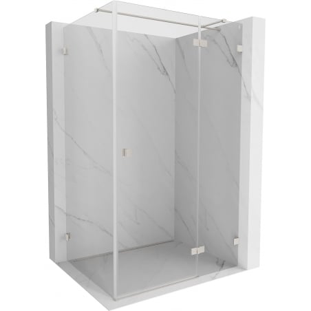 Mexen Lunar T desna preklopna tuš kabina 125 x 100 cm, prozirna, brušeni nikal - 834T-125-100-97-00-P