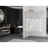 Mexen Kioto Dušisein Walk-in 140 x 200 cm, valge muster 8 mm, roosa kuld - 800-140-101-60-85