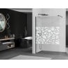 Mexen Kioto Walk-In Shower Wall 70 x 200 cm, White Pattern 8 mm, Black - 800-070-101-70-85