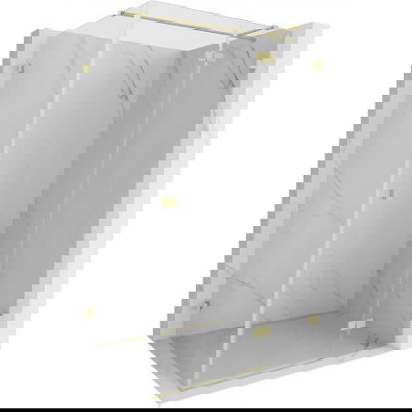Mexen Lunar T Duschkabine schwenkbar rechts 135 x 100 cm, transparent, gebürstetes Gold - 834T-135-100-55-00-P