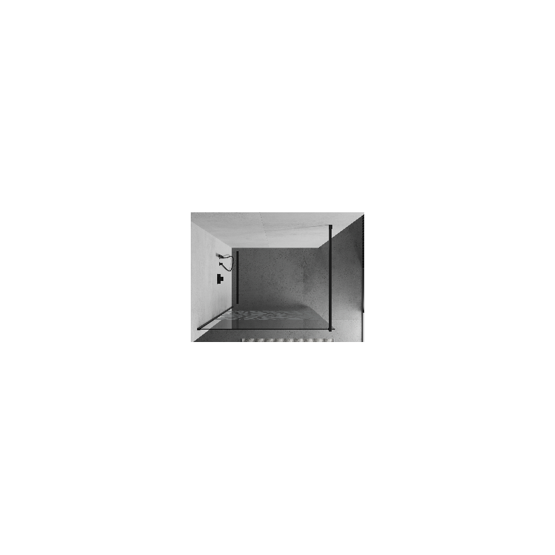 Mexen Kioto mampara de ducha Walk-in 80 x 200 cm, diseño blanco 8 mm, negro - 800-080-101-70-85