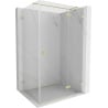 Mexen Lunar T Duschkabine Drehbar rechts 140 x 100 cm, transparent, gebürstetes Gold - 834T-140-100-55-00-P