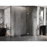 Mexen Lunar T Duschkabine Drehbar rechts 140 x 100 cm, transparent, gebürstetes Gold - 834T-140-100-55-00-P