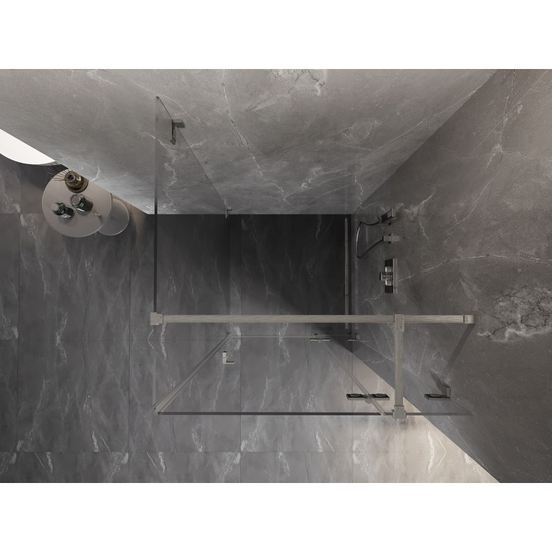 Mexen Lunar T tuš kabina desna 120 x 120 cm, prozorna, brušen nikel - 834T-120-120-97-00-P