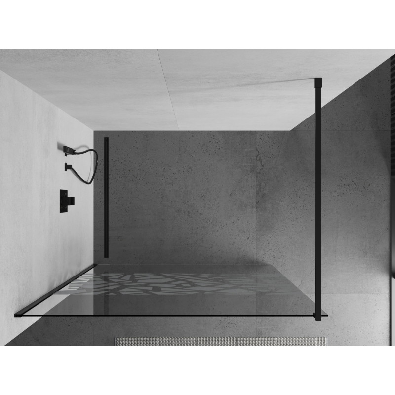 Mexen Kioto dušisein Walk-in 110 x 200 cm, valge muster 8 mm, must - 800-110-101-70-85