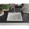 Mexen Elix ühekambriline graniitvalamu 600 x 500 mm, valge, kroomitud sifoon - 6525601005-20