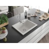 Mexen Elix ühekambriline graniitvalamu 600 x 500 mm, valge, kroomitud sifoon - 6525601005-20