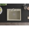 Mexen Elix fregadero de granito de 1 seno 600 x 500 mm, beige, sifón cromo - 6525601005-69
