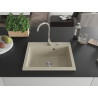 Mexen Elix graniidist köögivalamu, 1-kauseline, mõõdud 600 x 500 mm, beež, kroom sifoon - 6525601005-69