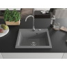 Mexen Elix granitni sudoper s jednom komorom 600 x 500 mm, sivi, sifon krom - 6525601005-71
