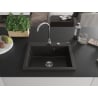 Mexen Elix granite sink 1-bowl 600 x 500 mm, black/gold metallic, chrome siphon - 6525601005-75