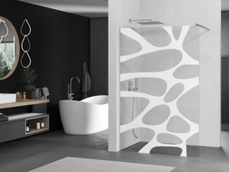 Mexen Kioto mampara de ducha Walk-in 70 x 200 cm, onda blanca de 8 mm, cromo - 800-070-101-01-97