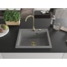 Mexen Elix granite sink 1-bowl 600 x 500 mm, grey, gold siphon - 6525601005-71-G