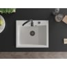 Mexen Elix granitni sudoper s jednom komorom 600 x 500 mm, bijeli, crni sifon - 6525601005-20-B