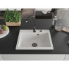 Mexen Elix graniidist köögivalamu 1 kambriga 600 x 500 mm, valge, must sifoon - 6525601005-20-B