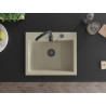 Mexen Elix graniidist köögivalamu, 1-kauseline, 600 x 500 mm, beež, must sifoon - 6525601005-69-B