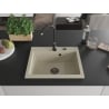 Mexen Elix évier en granit 1 bac 600 x 500 mm, beige, siphon noir- 6525601005-69-B