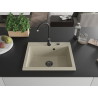 Mexen Elix graniidist köögivalamu, 1-kauseline, 600 x 500 mm, beež, must sifoon - 6525601005-69-B