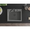 Mexen Elix Granitspüle ein Becken 600 x 500 mm, grau, schwarzer Siphon - 6525601005-71-B