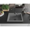 Mexen Elix granitni sudoper s jednom komorom 600 x 500 mm, sivi, crni sifon - 6525601005-71-B