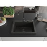 Mexen Elix zlewozmywak granitowy 1-komorowy 600 x 500 mm, czarny/złoty metalik, syfon czarny - 6525601005-75-B