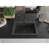 Mexen Elix graniidist ühekambriline köögivalamu 600 x 500 mm, must täpiline, must sifoon - 6525601005-76-B