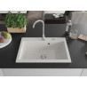 Mexen Elix granitni sudoper s 1 odjeljkom 700 x 500 mm, bijeli, sifon krom - 6526701005-20