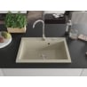 Mexen Elix granite sink single-bowl 700 x 500 mm, beige, chrome siphon - 6526701005-69
