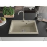 Mexen Elix ühekambriline graniidist köögivalamu 700 x 500 mm, beež, kroom sifoon - 6526701005-69