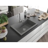 Mexen Elix graniitköögivalamu 1-kausiline 700 x 500 mm, hall, kroom sifoon - 6526701005-71