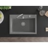 Mexen Elix granitni sudoper s 1 komorom 700 x 500 mm, sivi, kromirani sifon - 6526701005-71