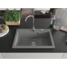 Mexen Elix granitni sudoper s 1 komorom 700 x 500 mm, sivi, kromirani sifon - 6526701005-71