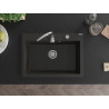 Mexen Elix granitā izlietne ar vienu nodalījumu 700 x 500 mm, melna/zeltaina metāliska, hromēts sifons - 6526701005-75