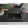 Mexen Elix granitā izlietne ar vienu nodalījumu 700 x 500 mm, melna/zeltaina metāliska, hromēts sifons - 6526701005-75