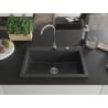 Mexen Elix évier en granit 1 bac 700 x 500 mm, noir moucheté, siphon chromé - 6526701005-76