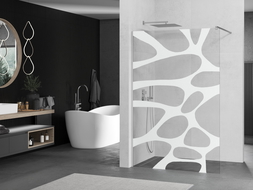 Mexen Kioto ścianka prysznicowa Walk-in 100 x 200 cm, biały wzór 8 mm, chrom - 800-100-101-01-97