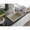 Mexen Elix évier en granit 1 bac 700 x 500 mm, beige, siphon doré - 6526701005-69-G