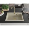 Mexen Elix granitni sudoper s 1 komorom 700 x 500 mm, bež, zlatni sifon - 6526701005-69-G