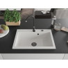 Mexen Elix jednokomorni granitni sudoper 700 x 500 mm, bijeli, crni sifon - 6526701005-20-B