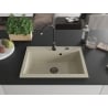 Mexen Elix Granitspüle 1-Beckig 700 x 500 mm, Beige, Schwarzer Siphon - 6526701005-69-B