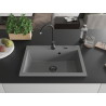 Mexen Elix granitni sudoper s jednom komorom 700 x 500 mm, sivi, crni sifon - 6526701005-71-B