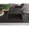 Mexen Elix granitni sudoper s jednom komorom 700 x 500 mm, crni/zlatni metalik, sifon crni - 6526701005-75-B