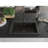 Mexen Elix zlewozmywak granitowy 1-komorowy 700 x 500 mm, czarny/złoty metalik, syfon czarny - 6526701005-75-B