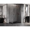Mexen Lunar T dušinurk, parempoolne, 125 x 80 cm, läbipaistev, roosa kuld - 834T-125-080-60-00-P