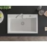 Mexen Elix Granitspüle 1-Becken 800 x 500 mm, weiß, Siphon Chrom - 6527801005-20