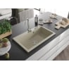 Mexen Elix évier en granit 1-bac 800 x 500 mm, beige, siphon chromé - 6527801005-69