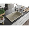 Mexen Elix granitni sudoper s jednom komorom 800 x 500 mm, bež, kromirani sifon - 6527801005-69