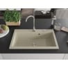 Mexen Elix évier en granit 1-bac 800 x 500 mm, beige, siphon chromé - 6527801005-69